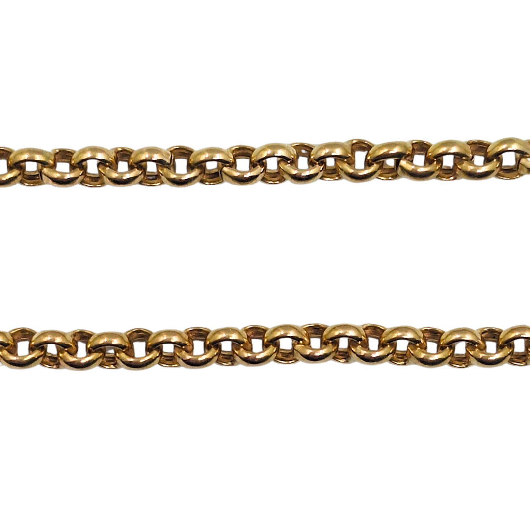 9ct Yellow Gold Belcher Chain With T-Bar 18.5"