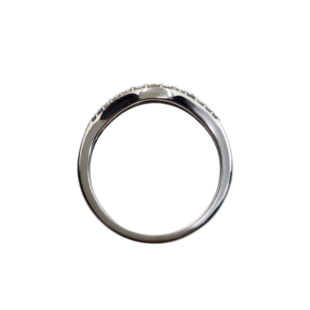 18ct White Gold Diamond Wishbone Ring 0.20ct