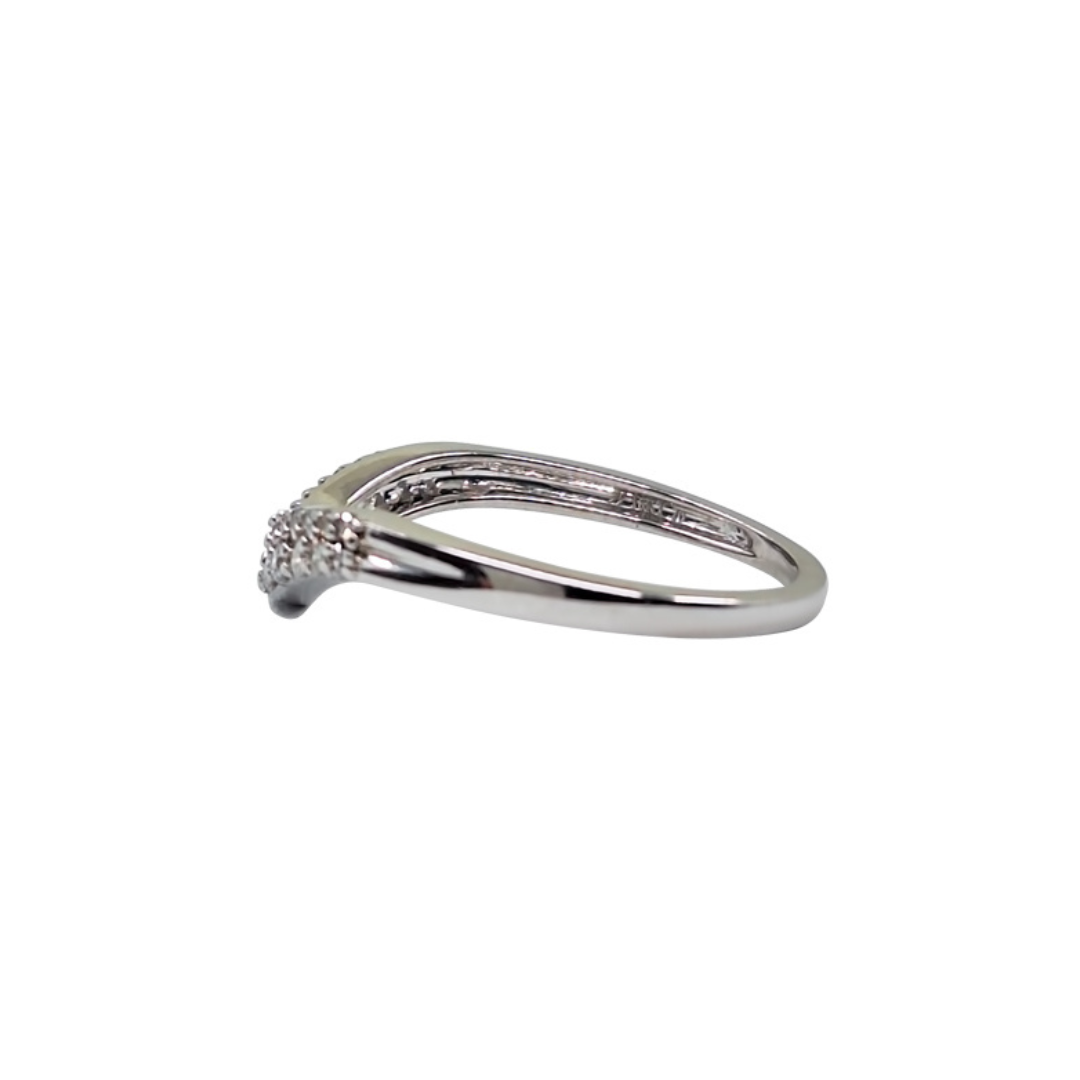 18ct White Gold Diamond Wishbone Ring 0.20ct