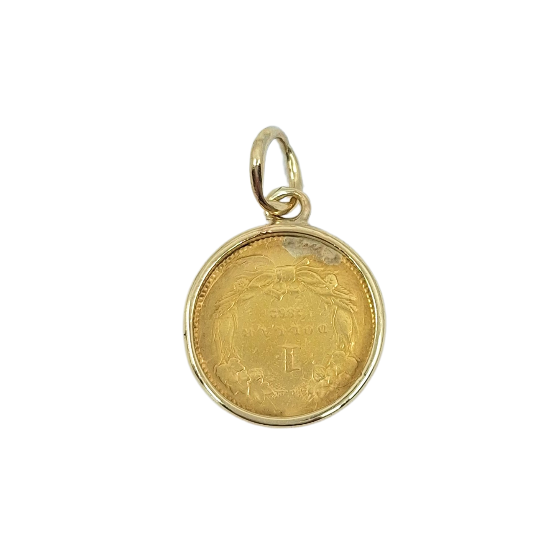 9ct Yellow Gold 1 Dollar Coin Pendant 1862