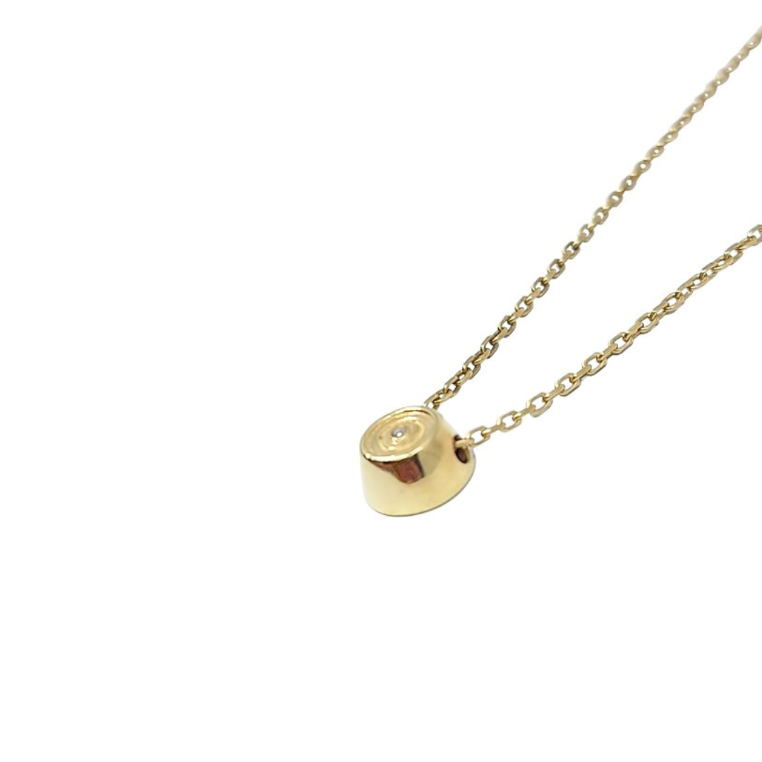 9ct Yellow Gold Diamond Rolo Necklace