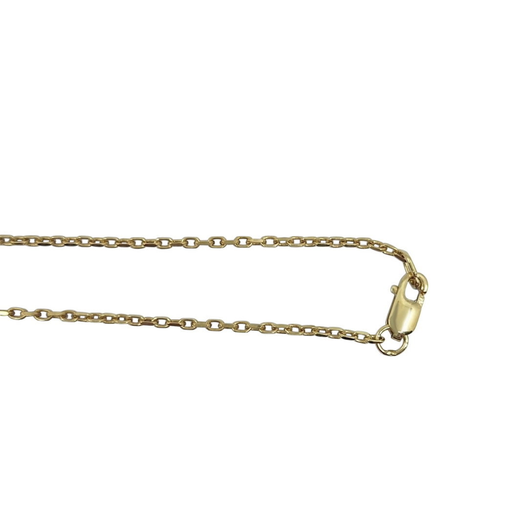 9ct Yellow Gold Diamond Rolo Necklace