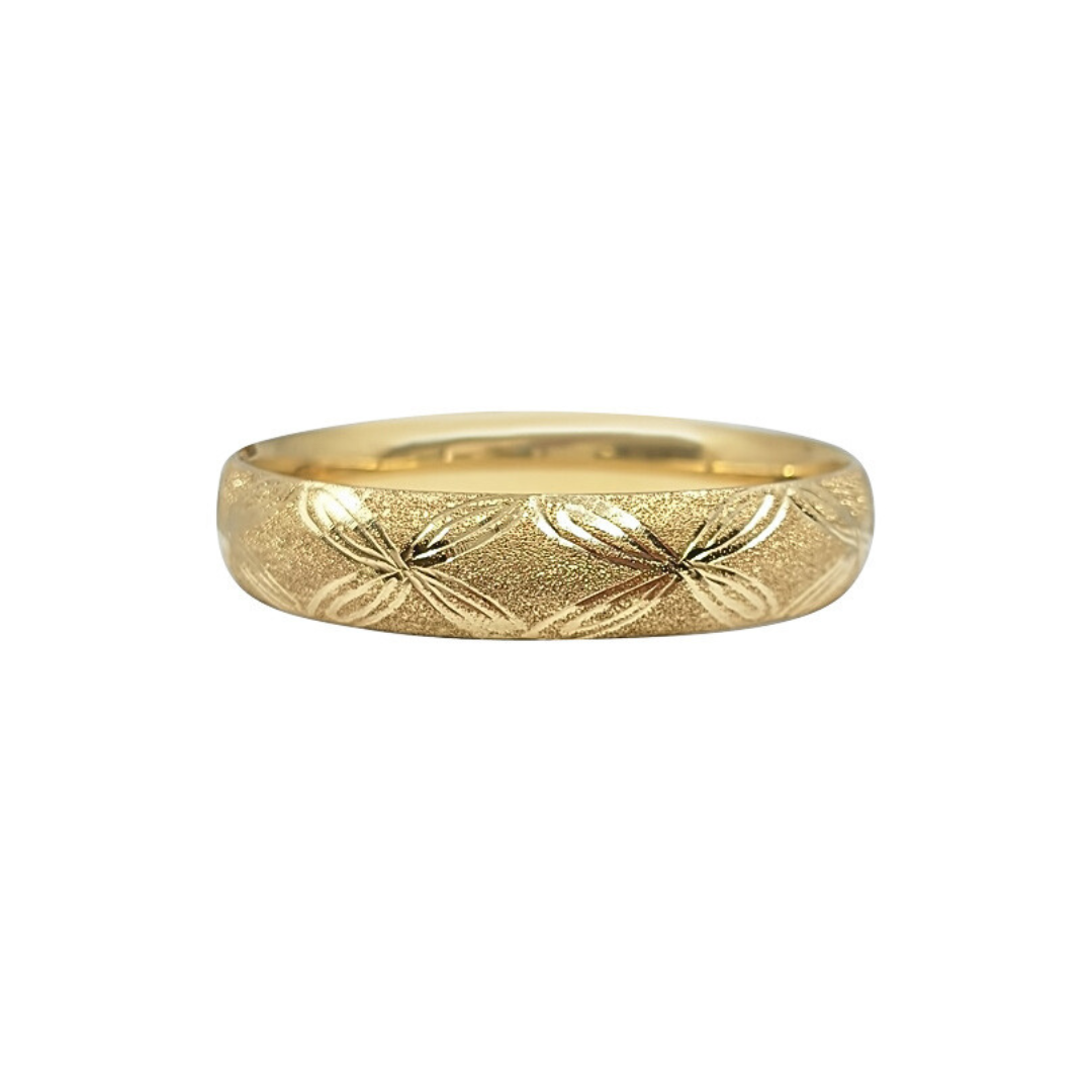 14ct Yellow Gold Patterned Bangle