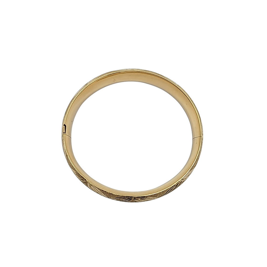 14ct Yellow Gold Patterned Bangle