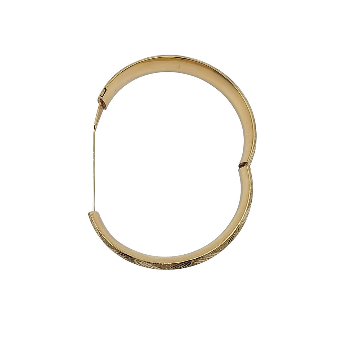 14ct Yellow Gold Twist Hinged Bangle