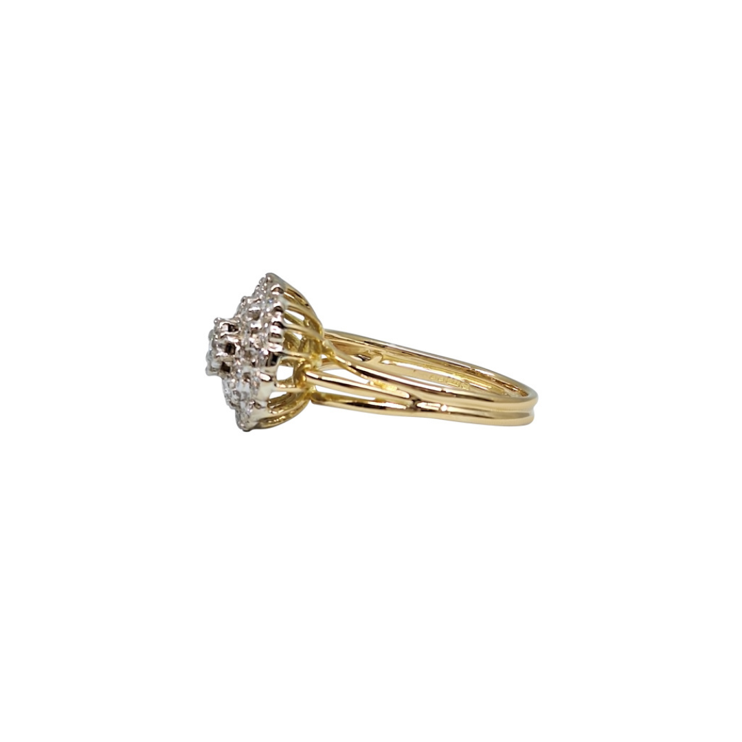 18ct Yellow Gold Diamond Cluster Ring