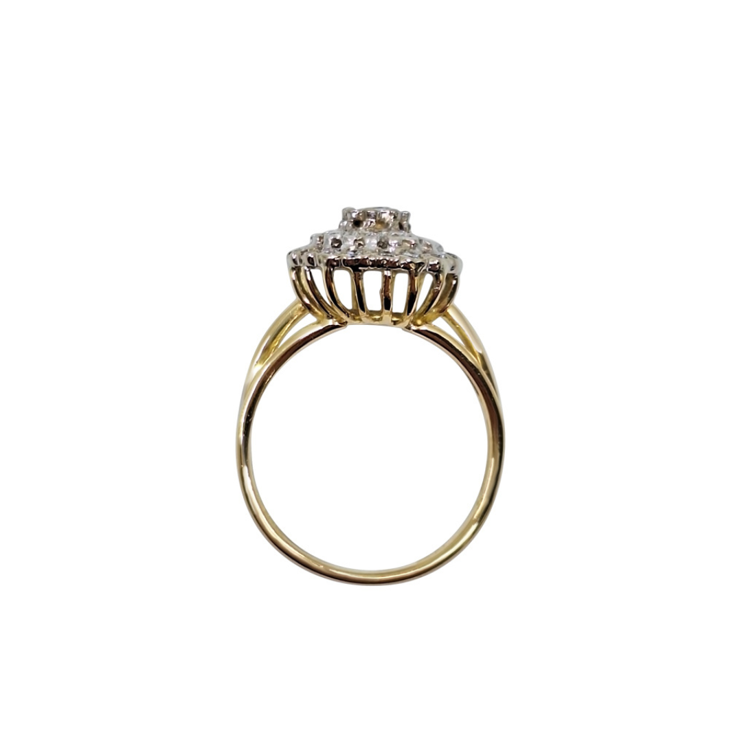 18ct Yellow Gold Diamond Cluster Ring