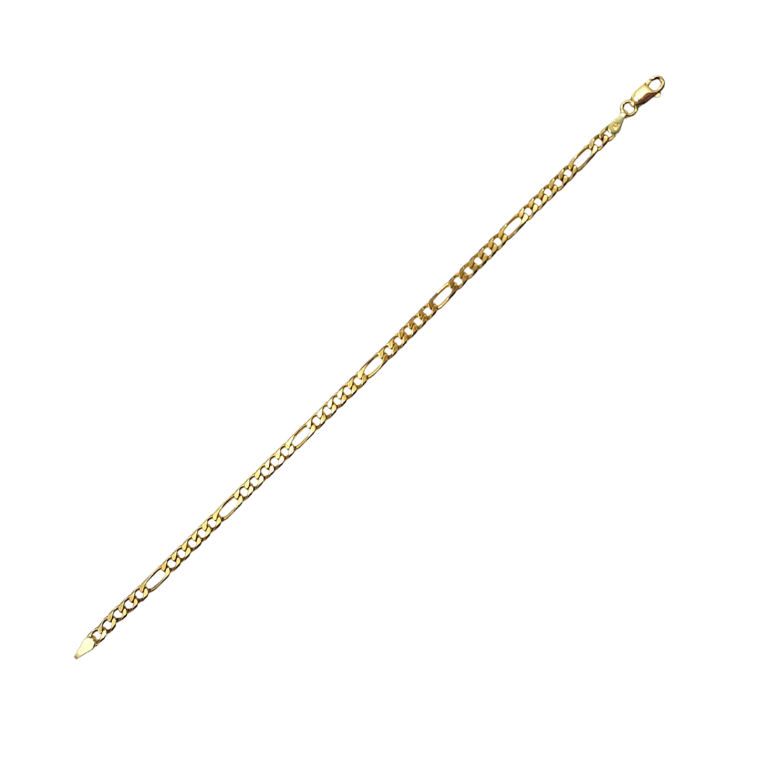 9ct Yellow Gold Figaro Bracelet 7"