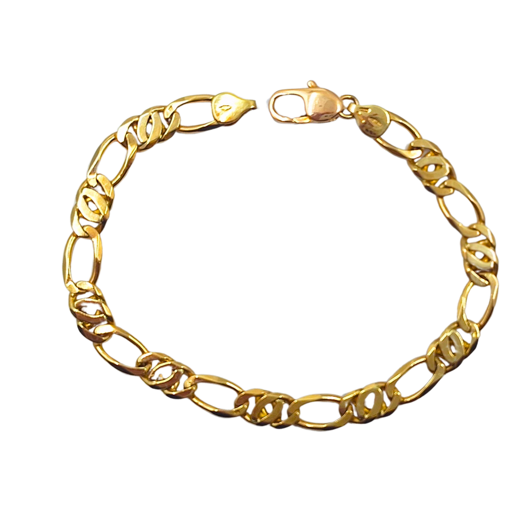 9ct Yellow Gold Fancy Link Bracelet 8.75"
