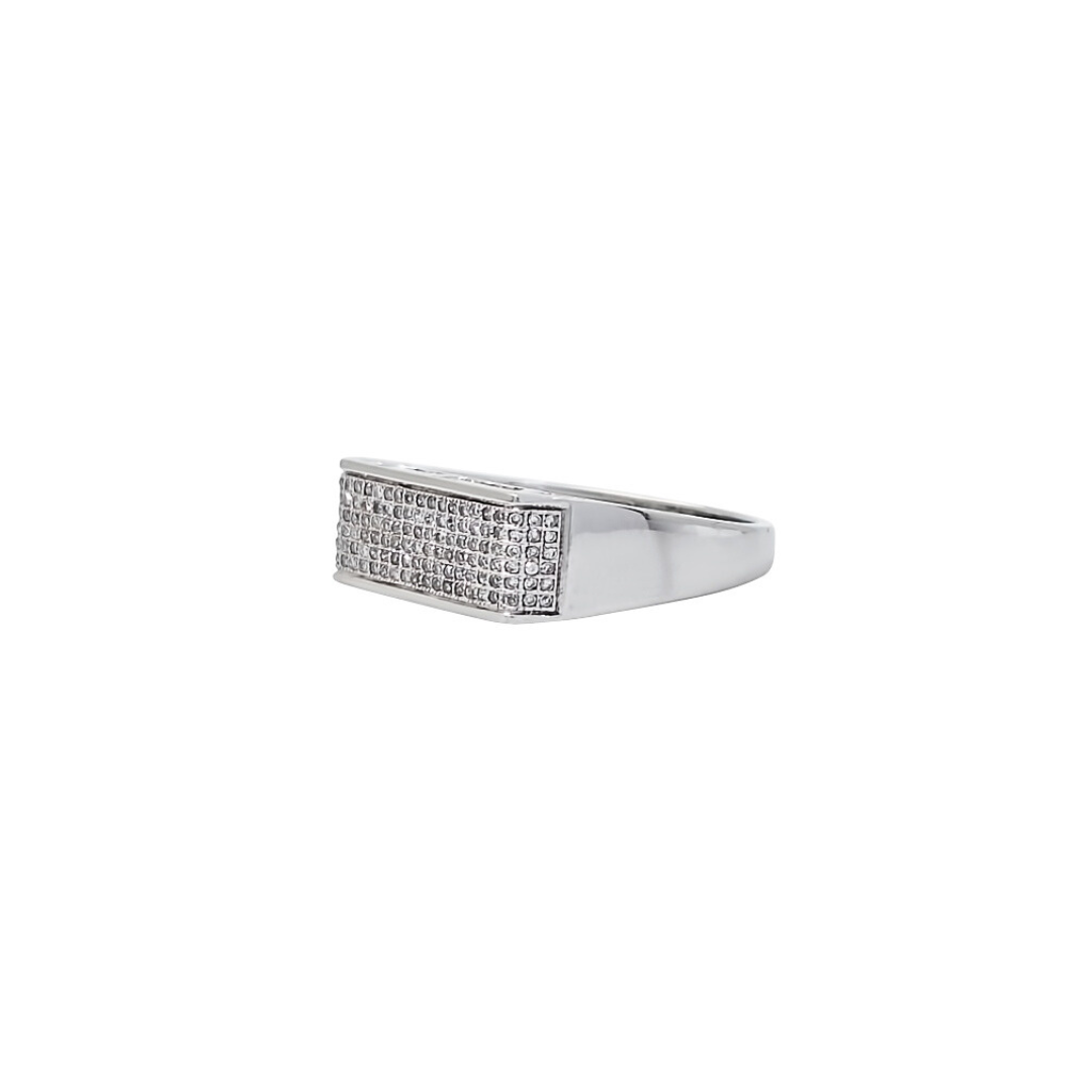 9ct White Gold Diamond Signet Ring 0.30ct