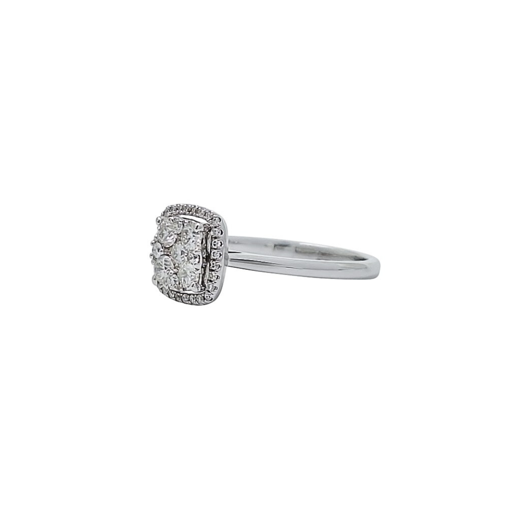 9ct White Gold Diamond Cluster Ring 0.48ct