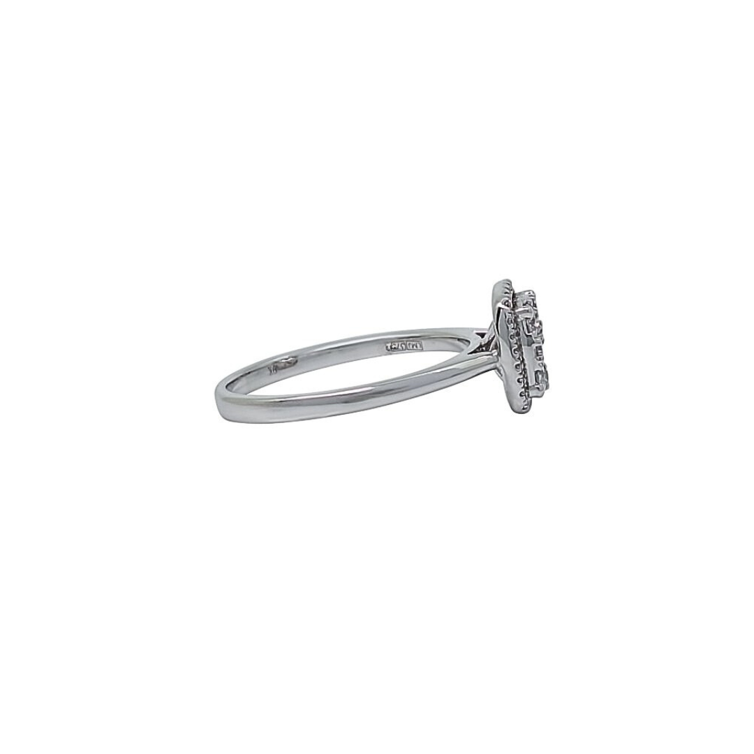 9ct White Gold Diamond Cluster Ring 0.48ct