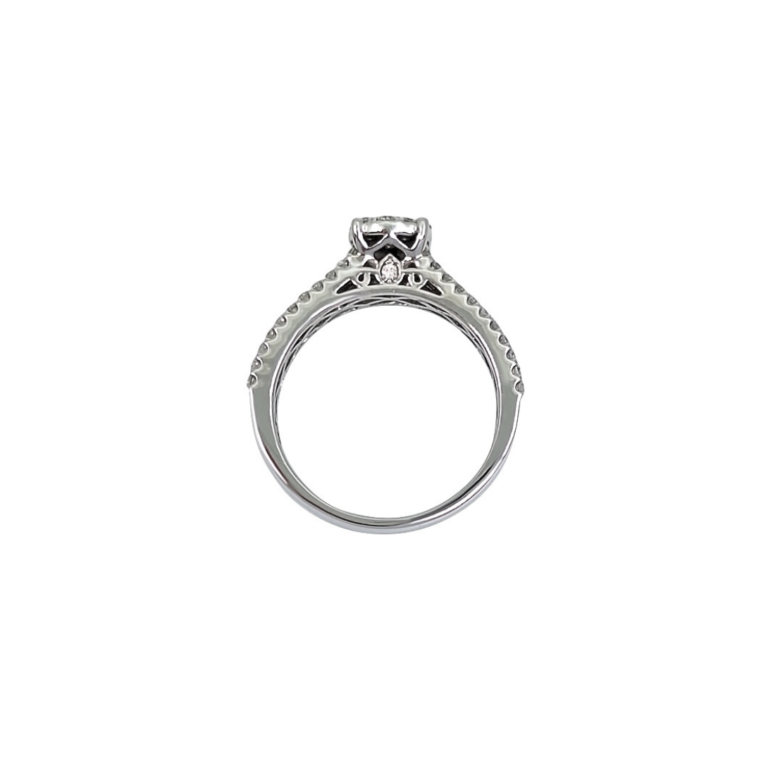 9ct White Gold Baguette & Round Diamond Ring 0.68ct