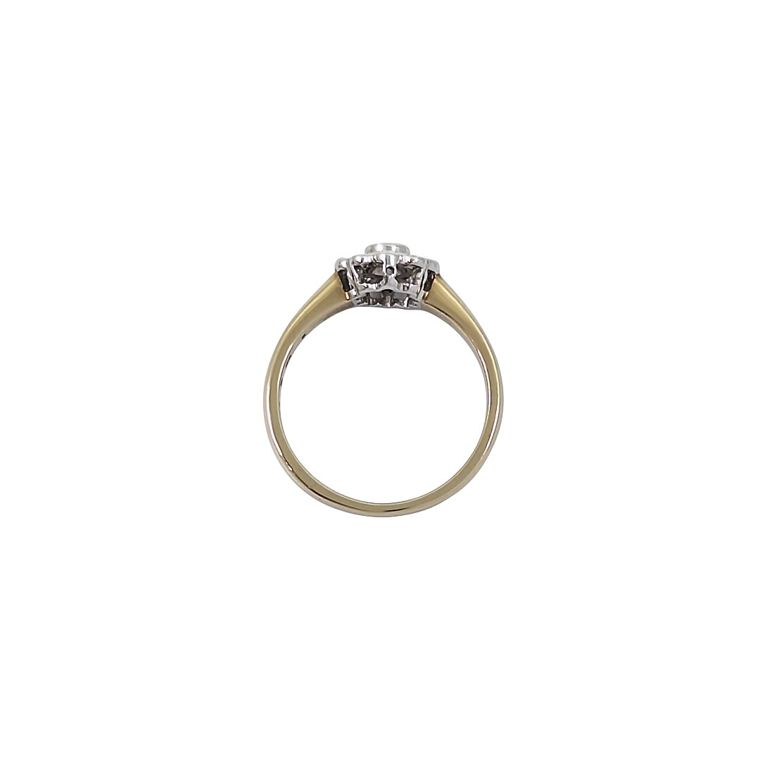9ct Yellow Gold Diamond Cluster Ring 0.31ct
