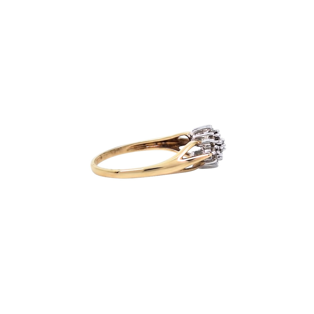 9ct Yellow Gold Diamond Cluster Ring 0.25ct