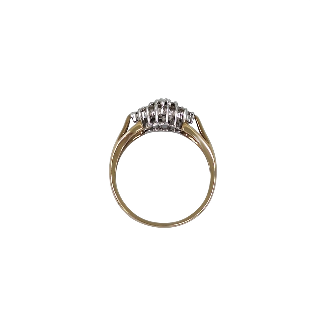 9ct Yellow Gold Diamond Cluster Ring 0.25ct