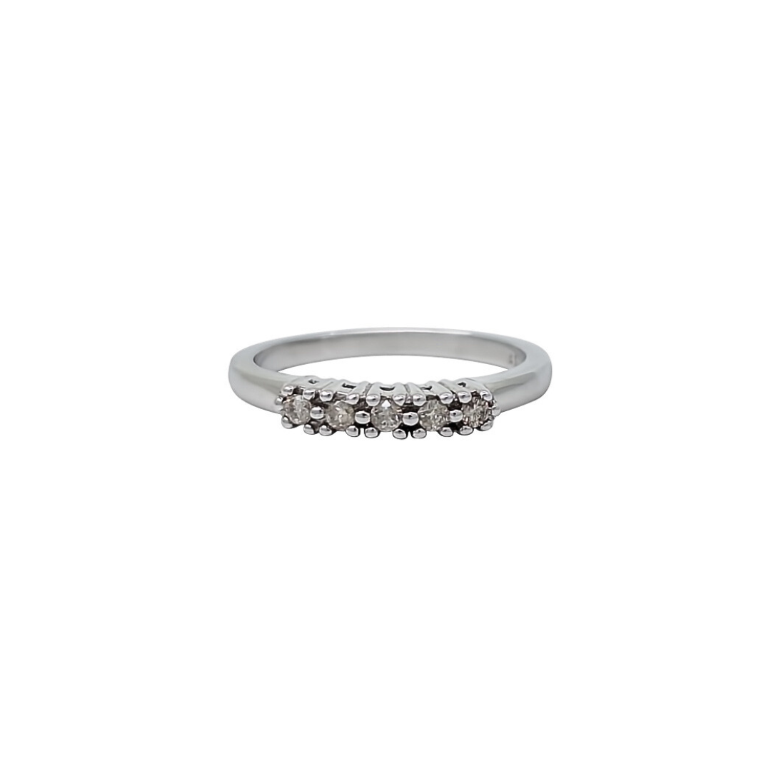 9ct White Gold 5 Stone Diamond Eternity Ring 0.15ct