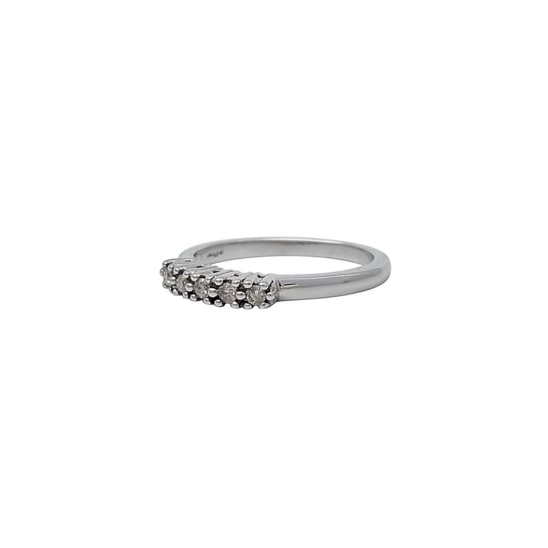 9ct White Gold 5 Stone Diamond Eternity Ring 0.15ct
