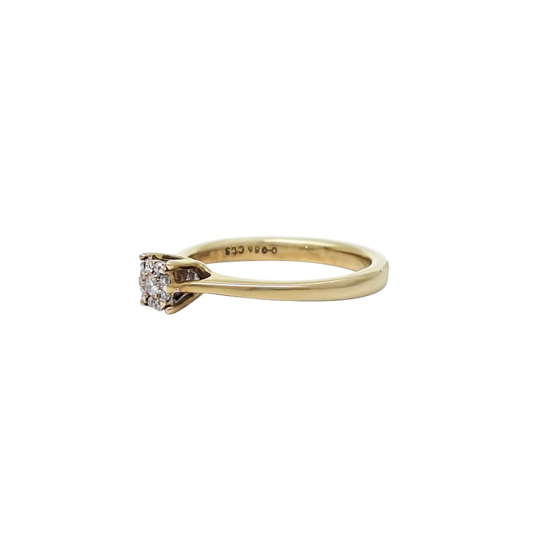 9ct Yellow Gold Illusion Set Diamond Ring 0.08ct