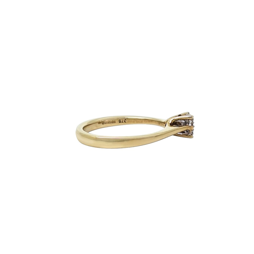 9ct Yellow Gold Illusion Set Diamond Ring 0.08ct