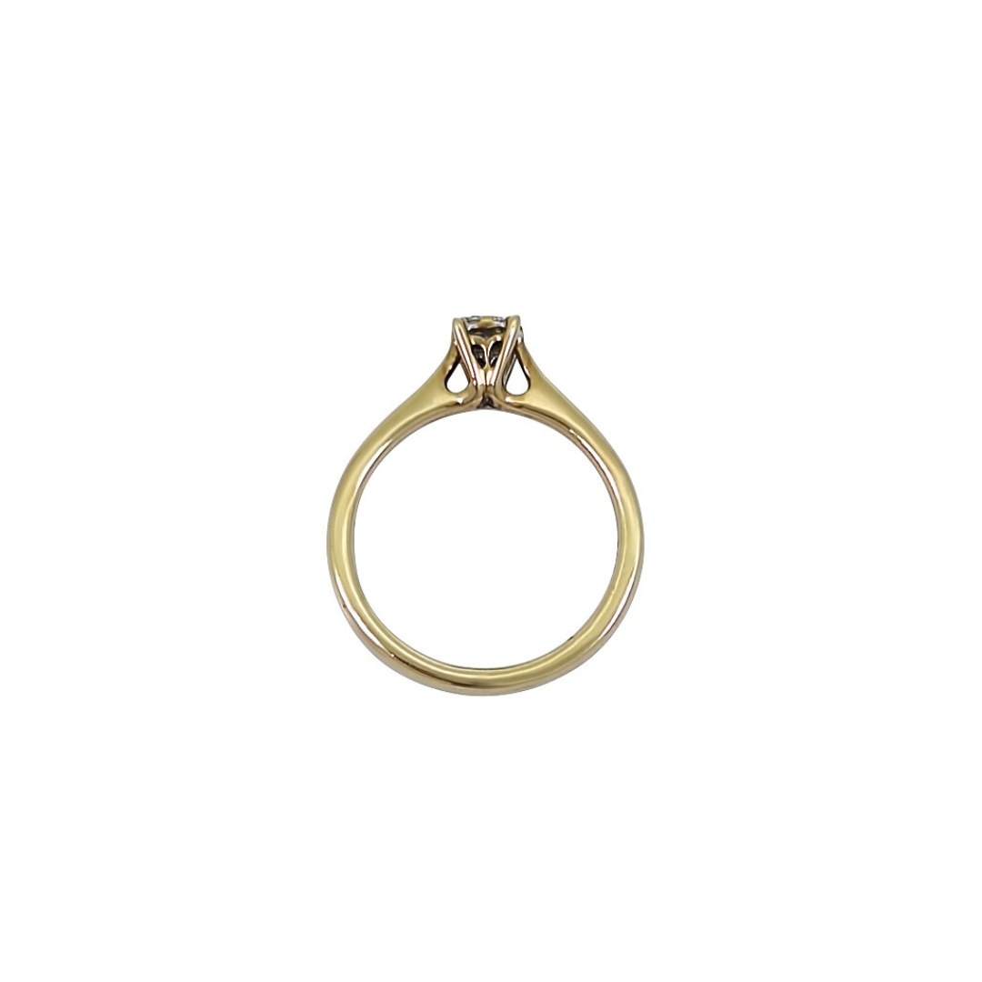 9ct Yellow Gold Illusion Set Diamond Ring 0.08ct