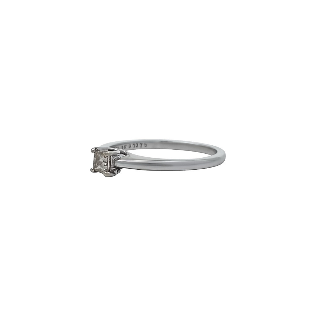 9ct White Gold Princess Cut Diamond Solitaire Ring 0.21ct