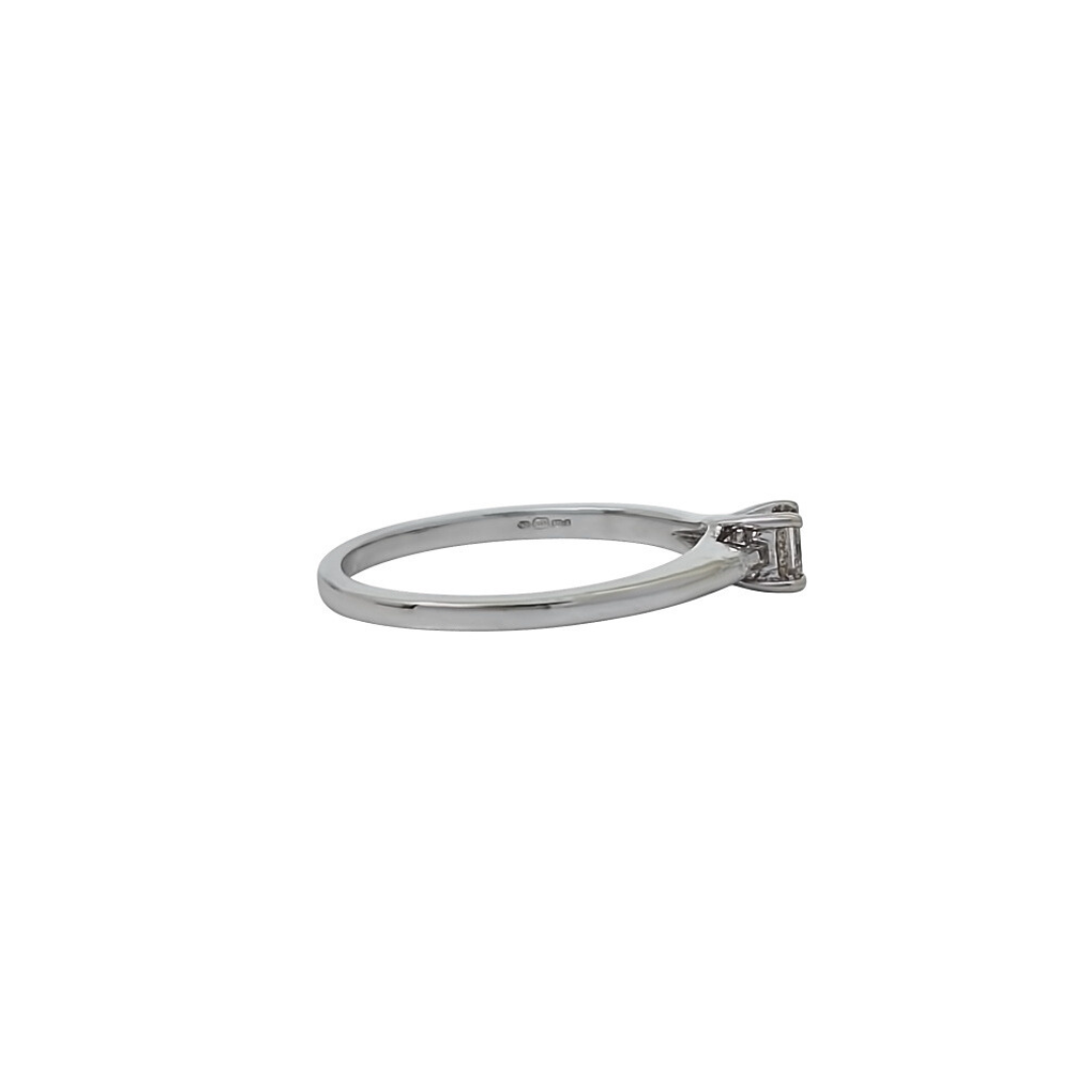 9ct White Gold Princess Cut Diamond Solitaire Ring 0.21ct