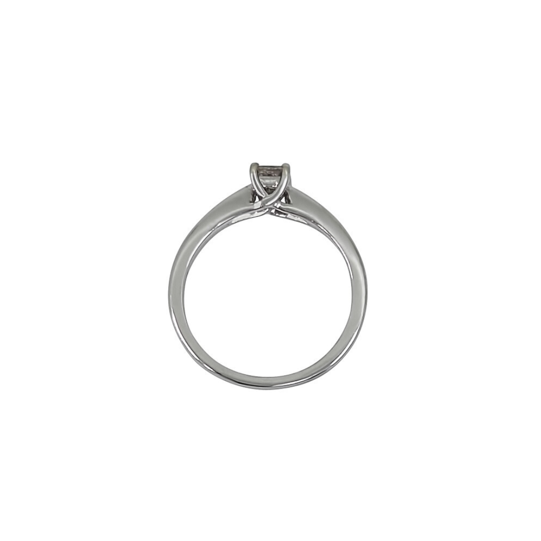 9ct White Gold Princess Cut Diamond Solitaire Ring 0.21ct
