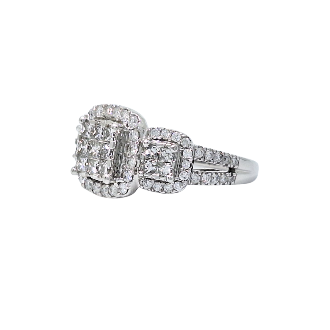 10ct White Gold Diamond Cluster Ring 1.75ct