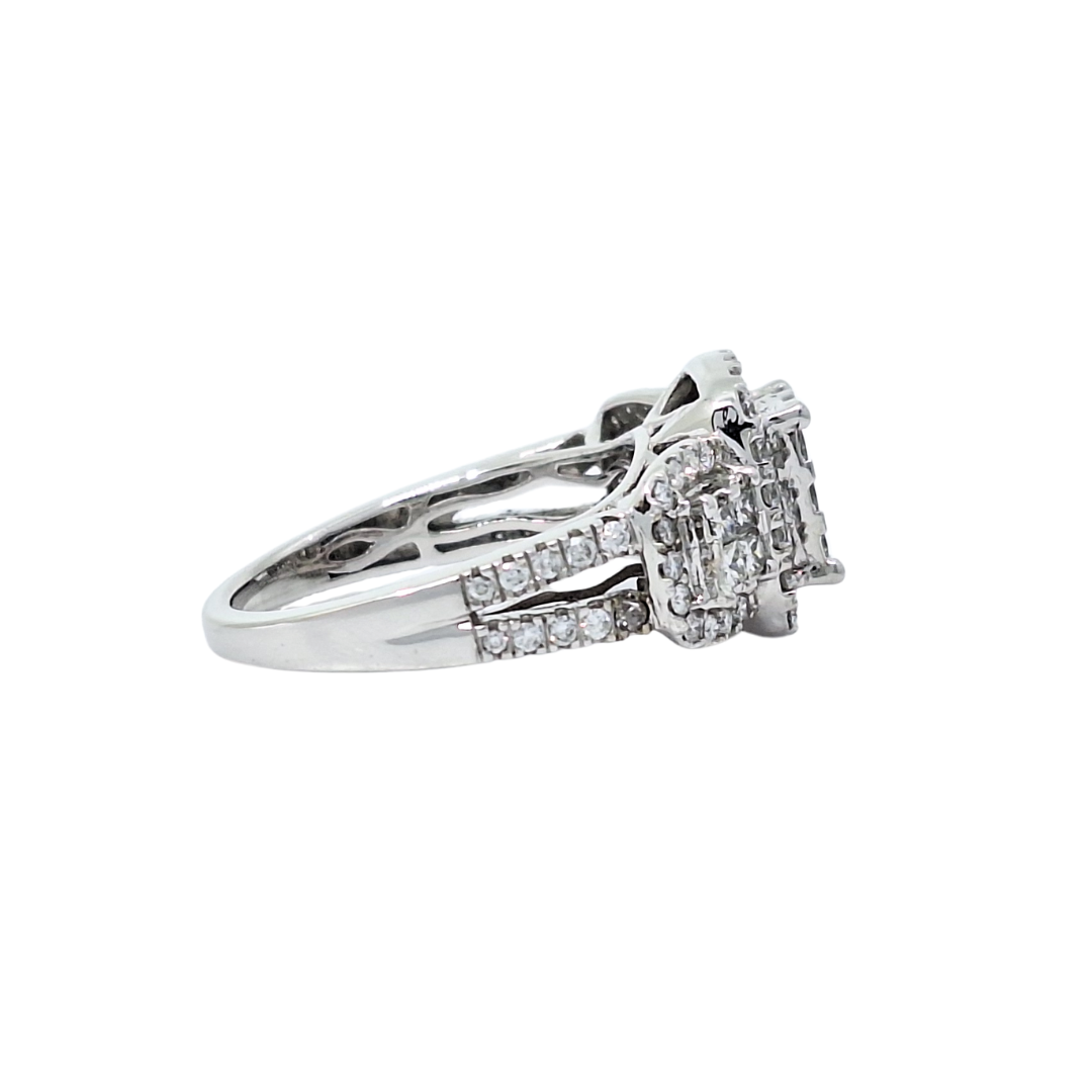 10ct White Gold Diamond Cluster Ring 1.75ct