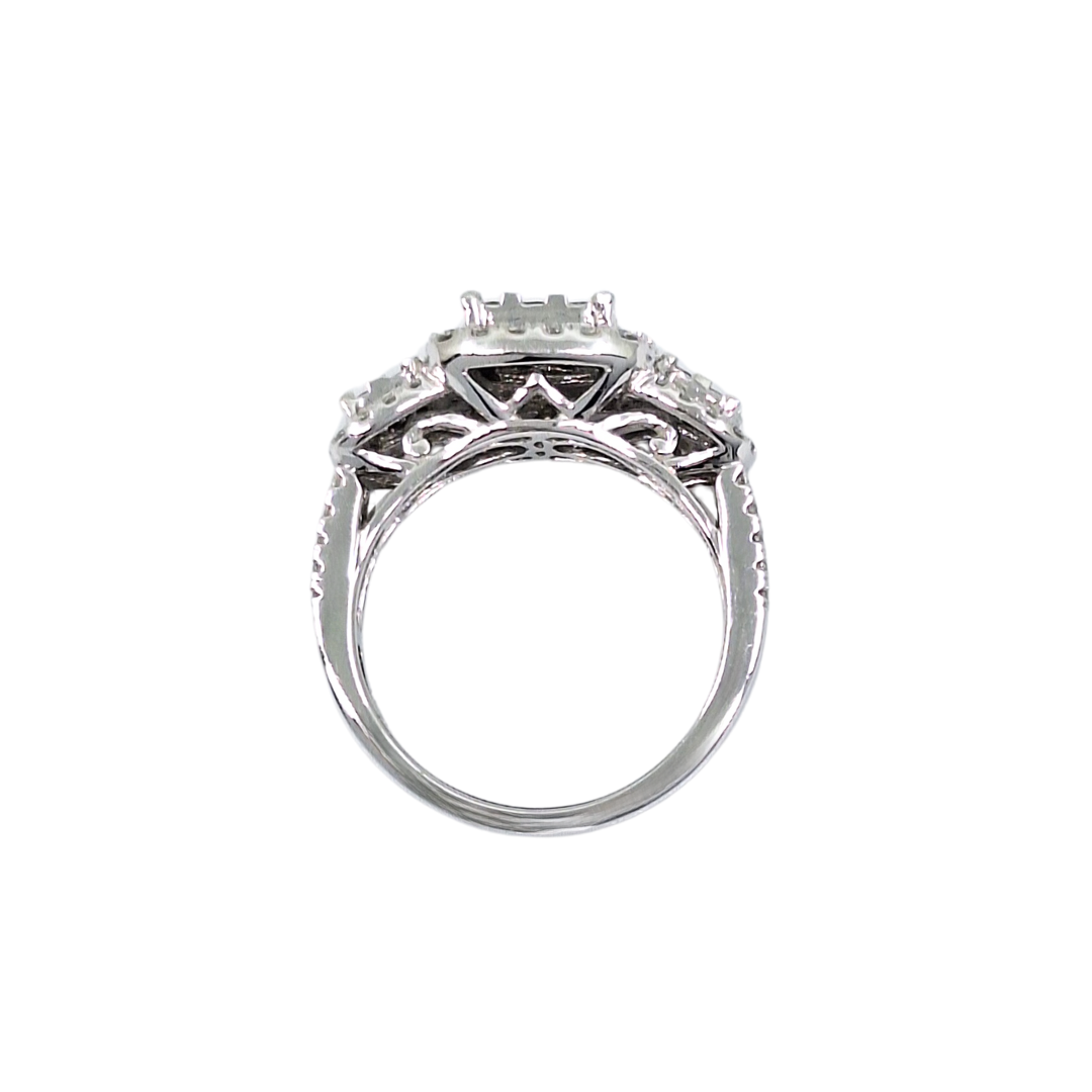 10ct White Gold Diamond Cluster Ring 1.75ct