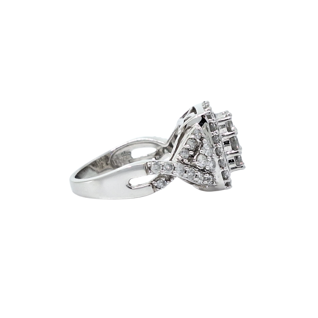 10ct White Gold Diamond Cluster Ring 1.50ct