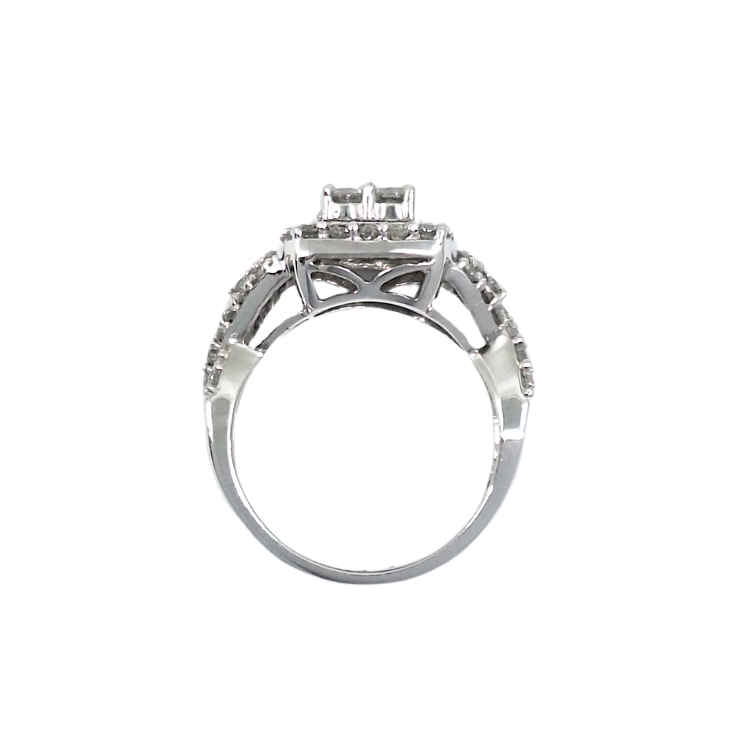 10ct White Gold Diamond Cluster Ring 1.50ct