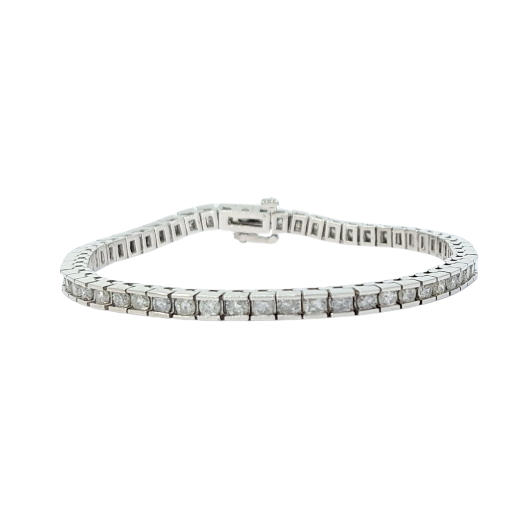 14ct White Gold Diamond Tennis Bracelet 7"