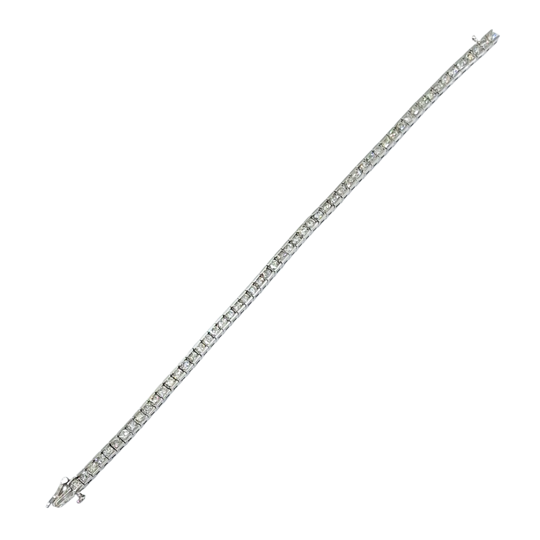 14ct White Gold Diamond Tennis Bracelet 7"
