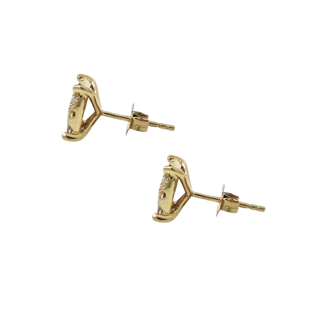 9ct Yellow Gold Diamond Cluster Earring 1.50ct