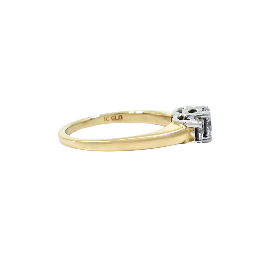 10ct Yellow Gold Three Stone Diamond Ring 1ct