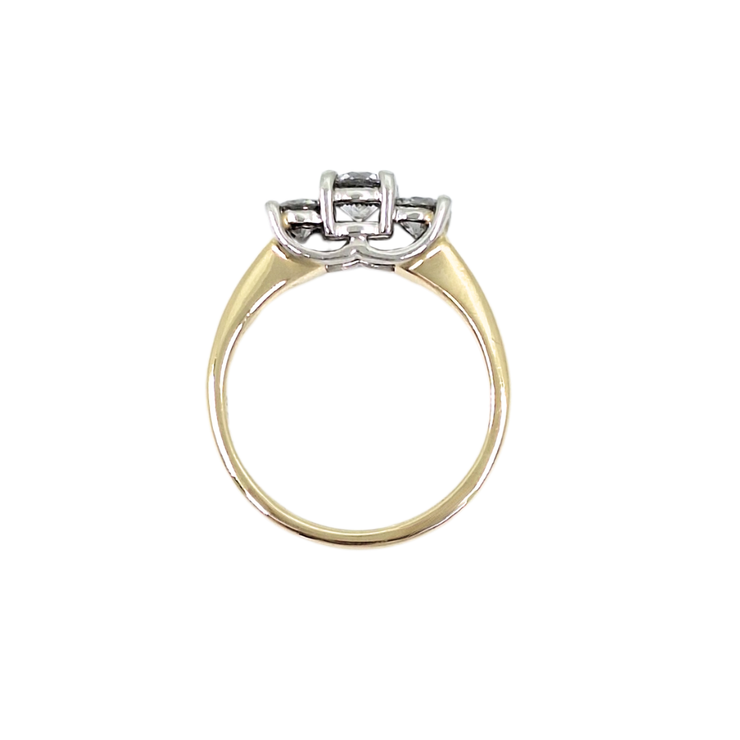 10ct Yellow Gold Three Stone Diamond Ring 1ct