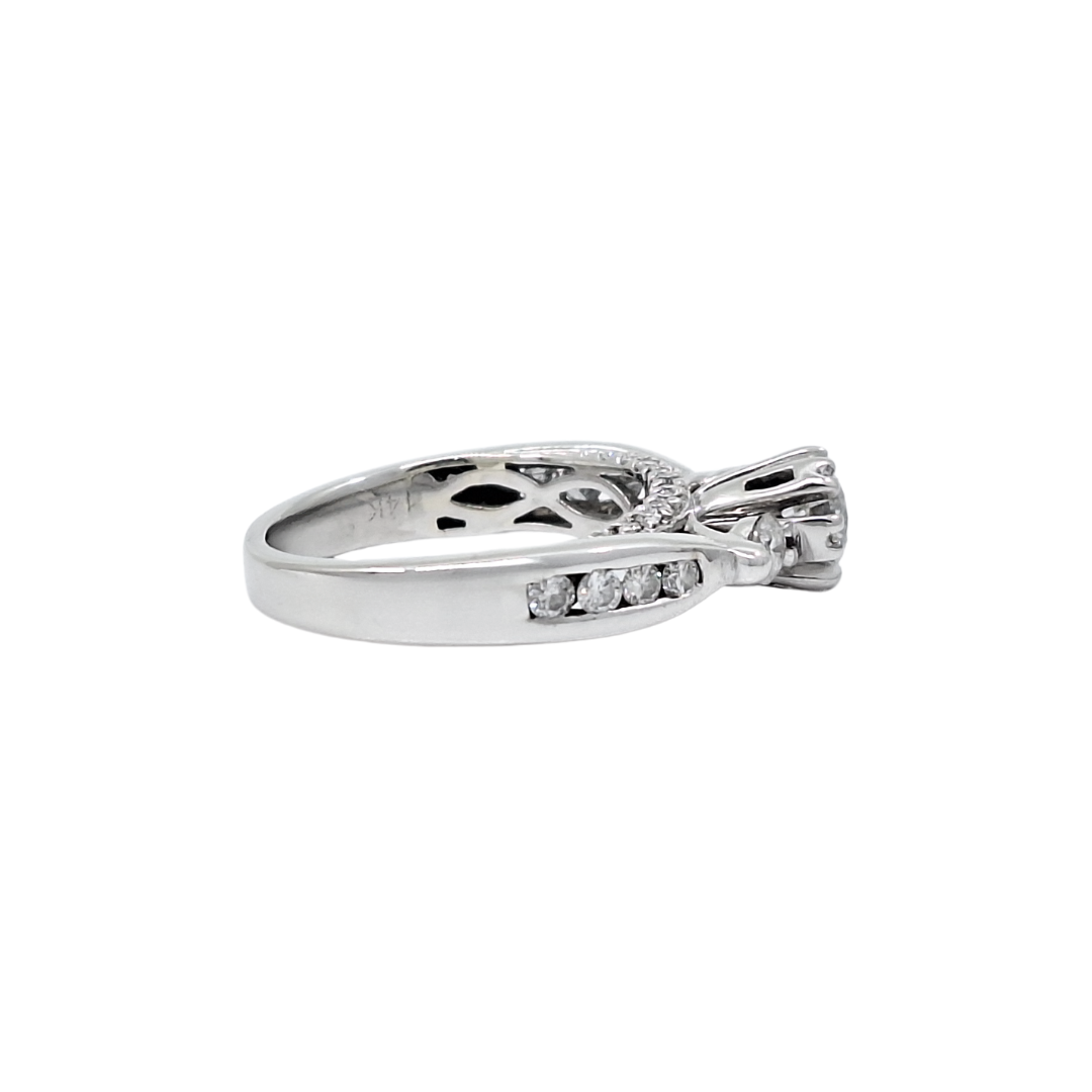 14ct White Gold Diamond Three Stone Ring 1ct