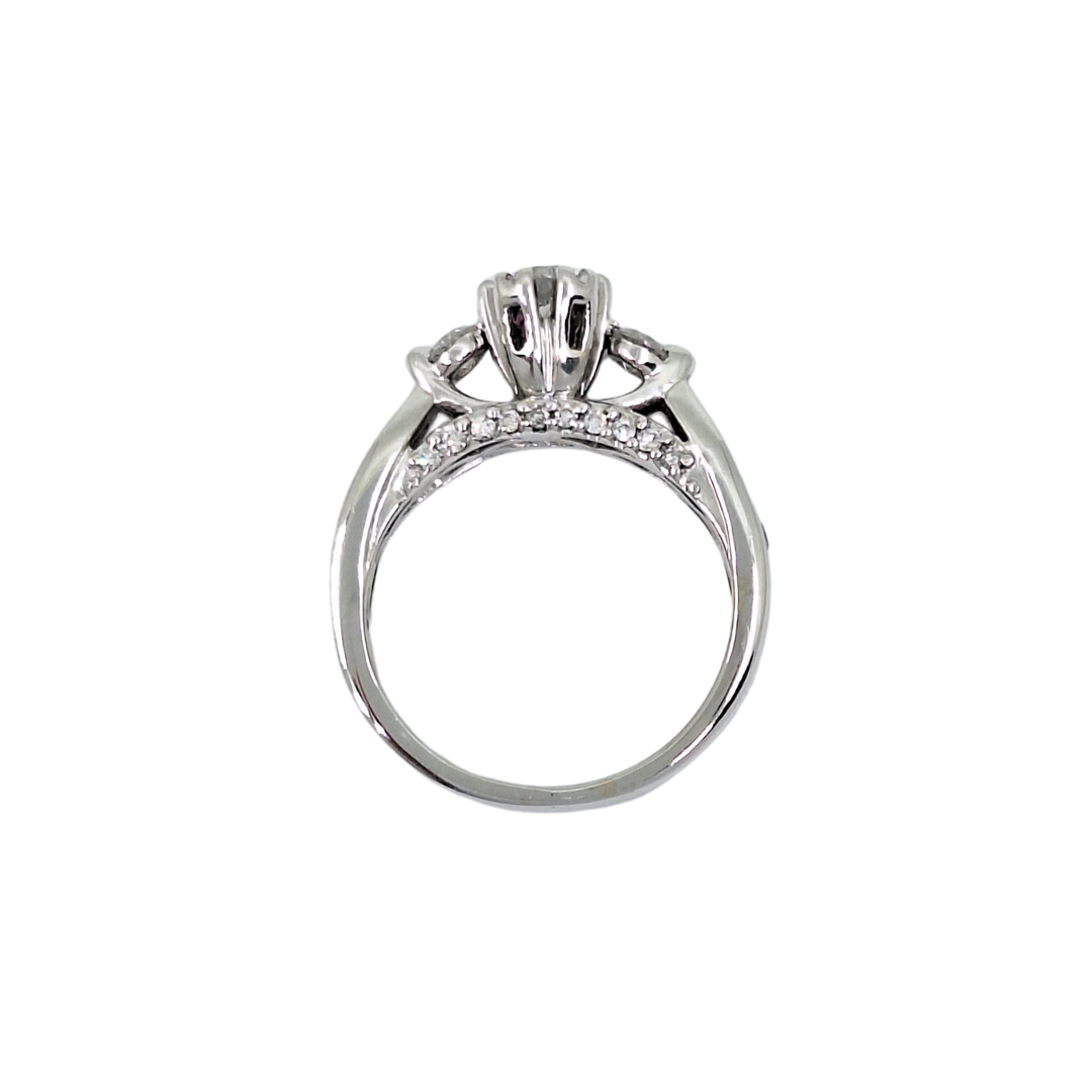 14ct White Gold Diamond Three Stone Ring 1ct