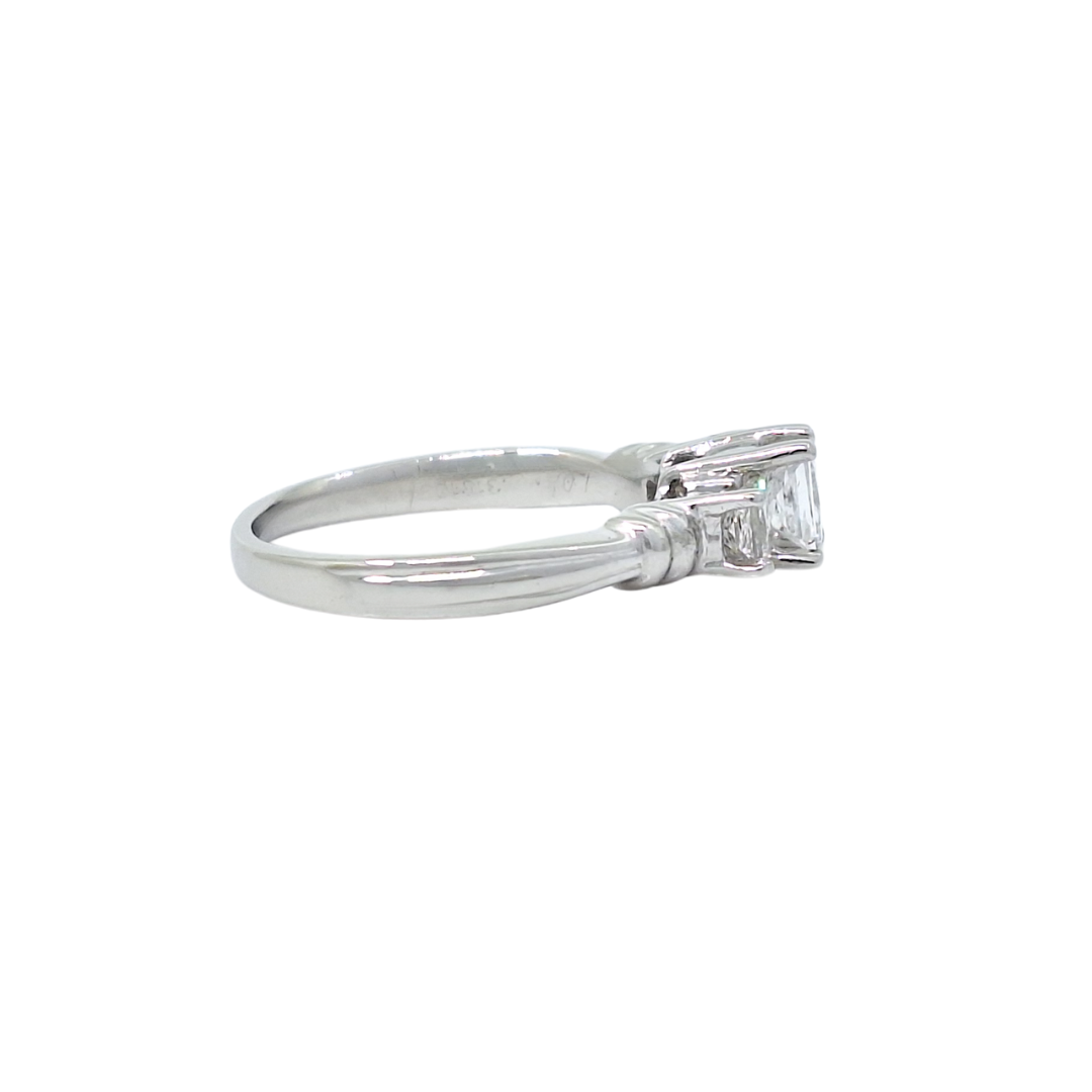 Platinum Three Stone Diamond Princess Cut Ring 1.06ct
