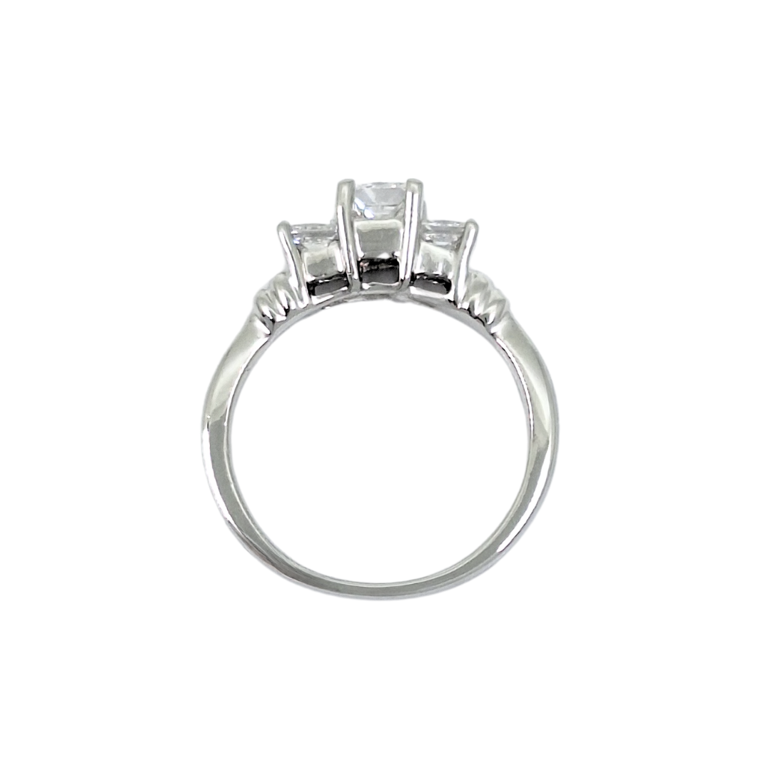 Platinum Three Stone Diamond Princess Cut Ring 1.06ct