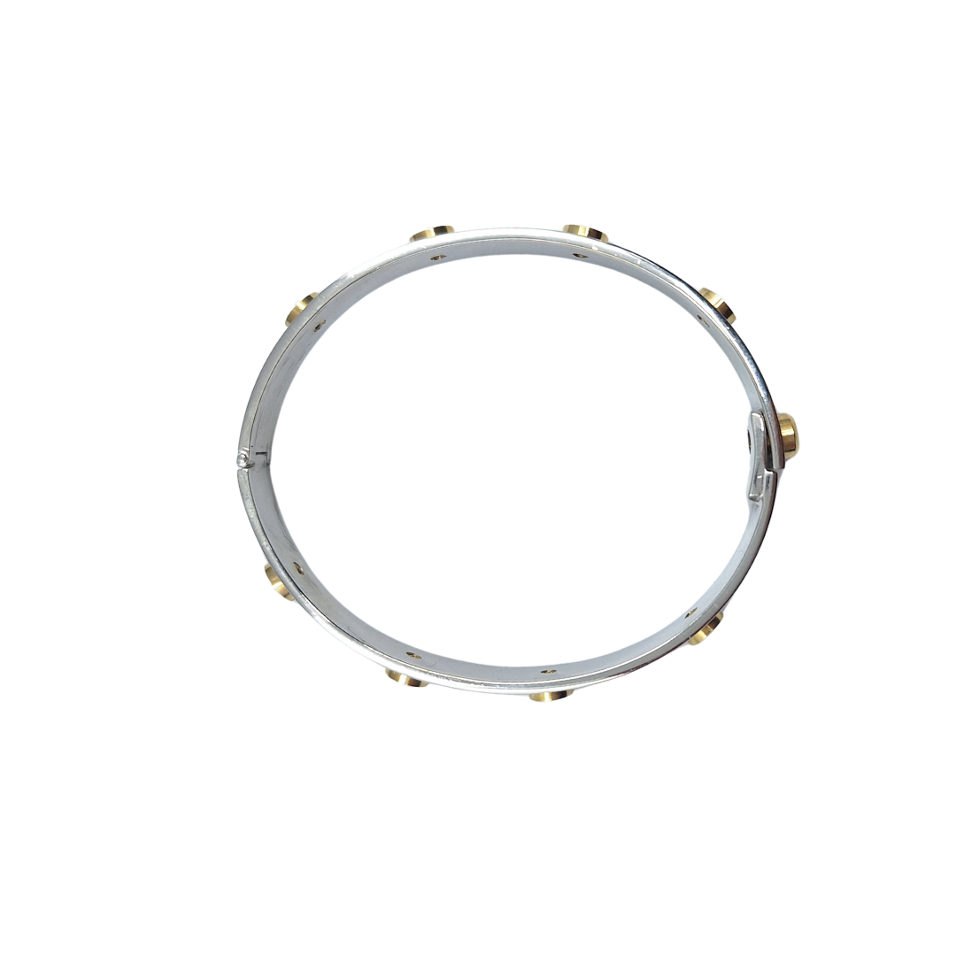9ct White Gold Baby Screw Design Bangle