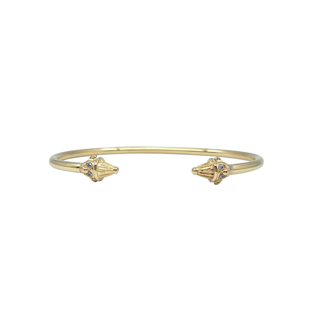 9ct Yellow Gold Clown Torque Bangle