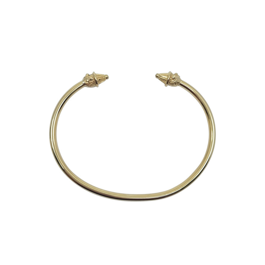 9ct Yellow Gold Clown Torque Bangle