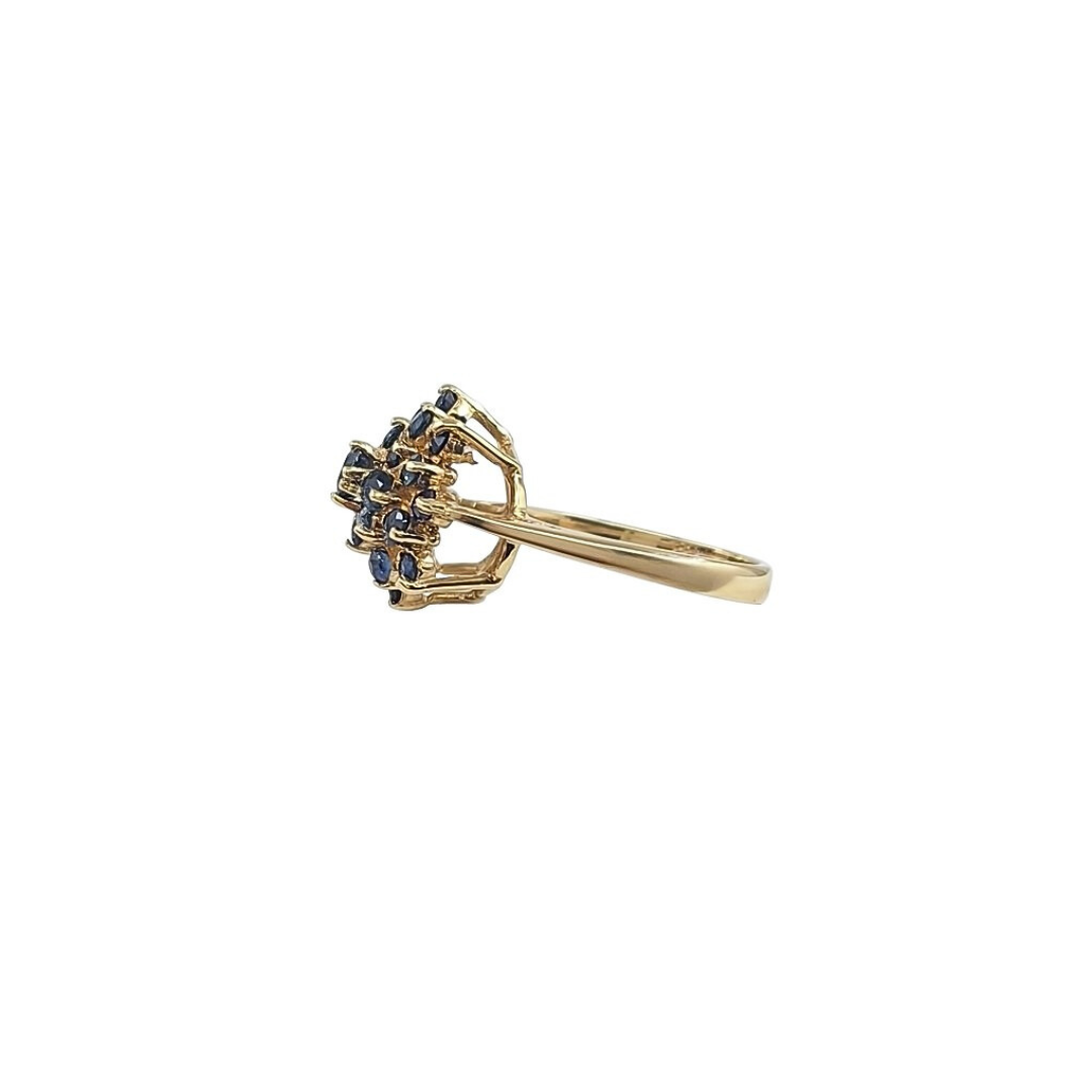 9ct Yellow Gold Sapphire Cluster Ring