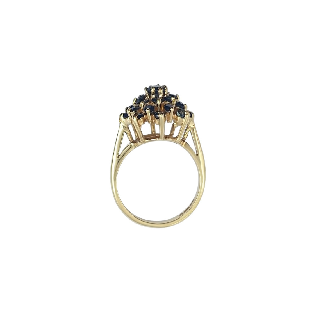 9ct Yellow Gold Sapphire Cluster Ring