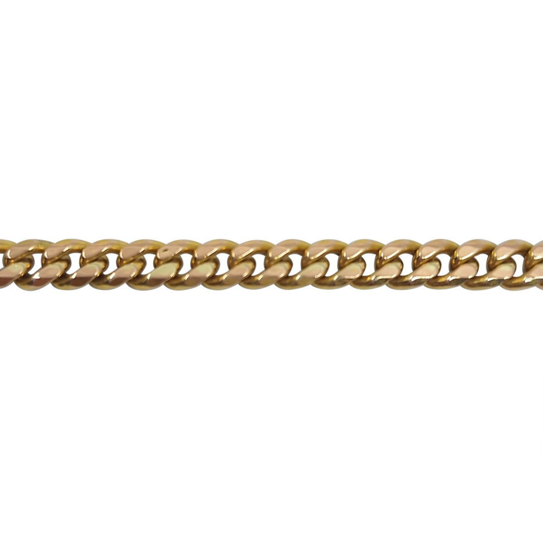 9ct Yellow Gold Hollow Curb Bracelet 7.5"