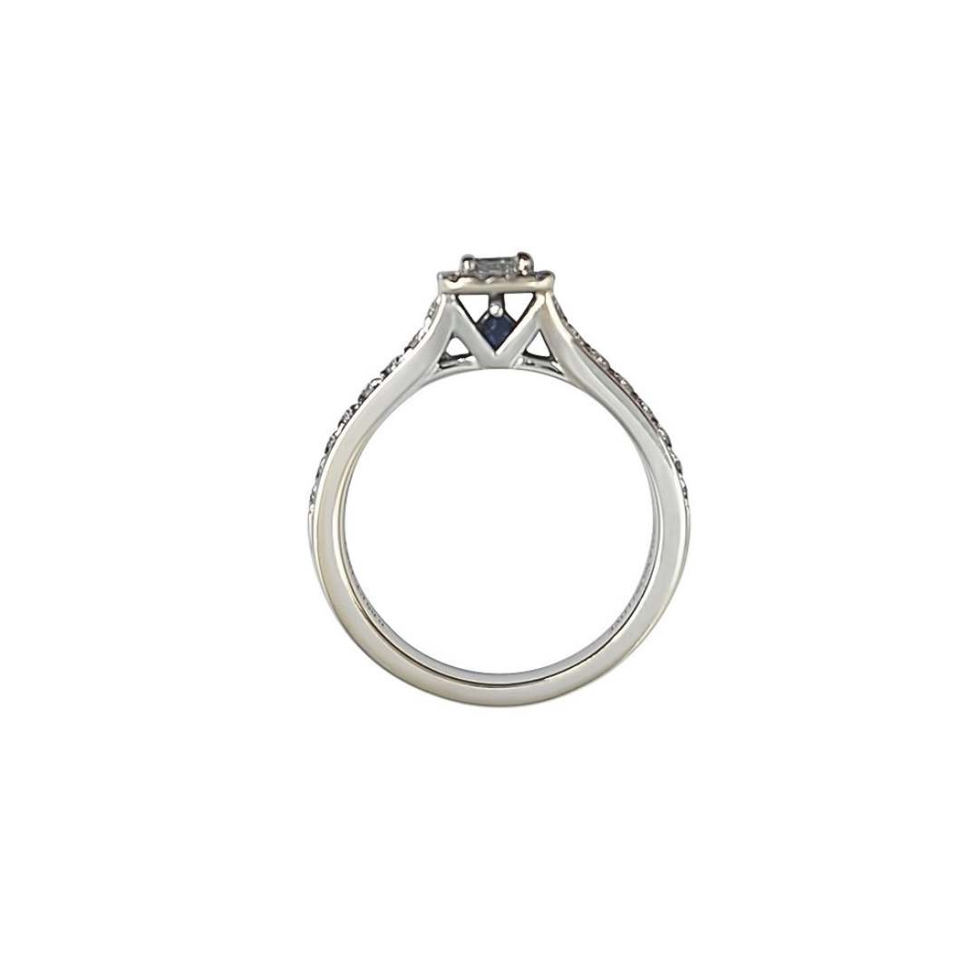 18ct White Gold Vera Wang Diamond Halo Ring 0.69ct
