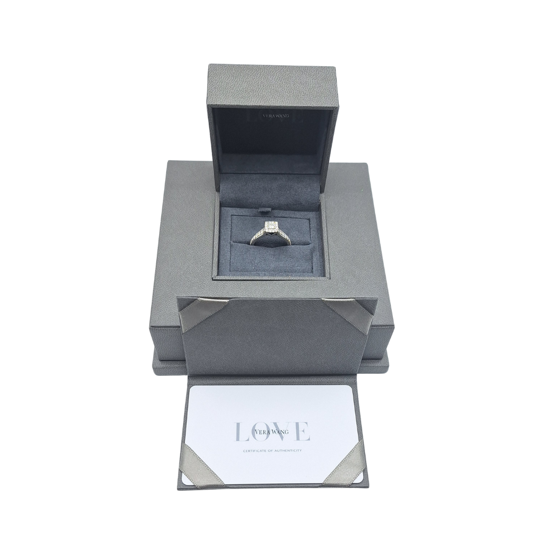 18ct White Gold Vera Wang Diamond Halo Ring 0.69ct